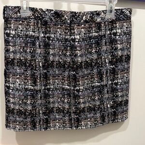 J. Crew Black and Gray Textured Pencil Skirt